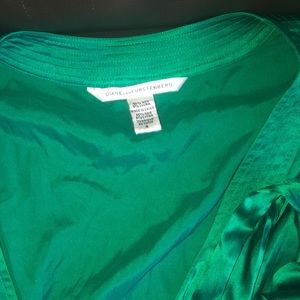 DVF emerald green silk blouse